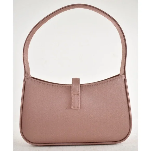 Saint Laurent Mini Le 5 A 7 Hobo Dragee Pink Satin Gold YSL Logo Top Handle Bag - Picture 10 of 16